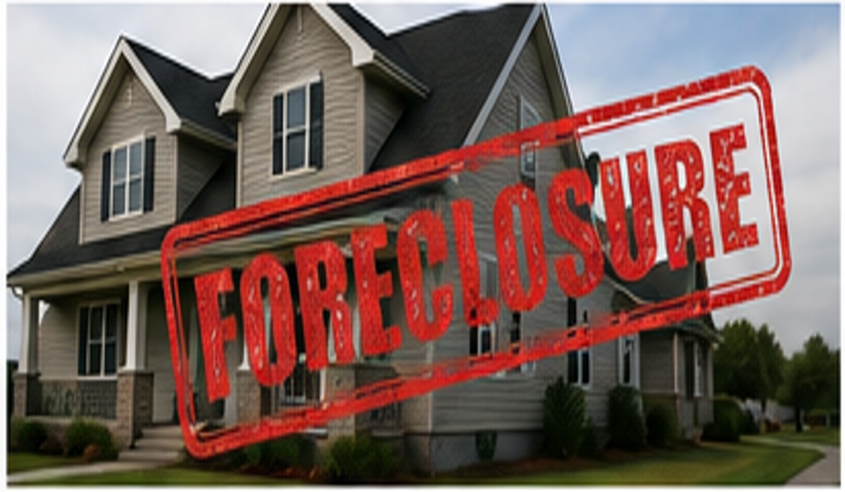 House with a foreclosure sign